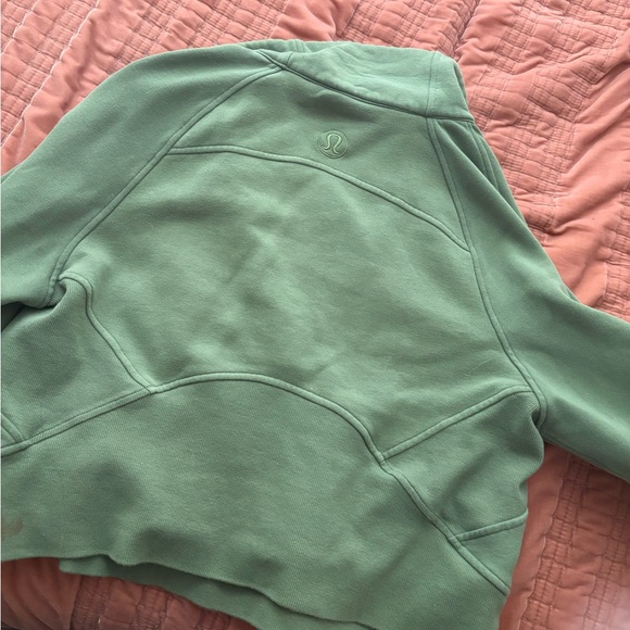 Lululemon green foliage half zip funnel neck hoodie - Picture 2 of 2